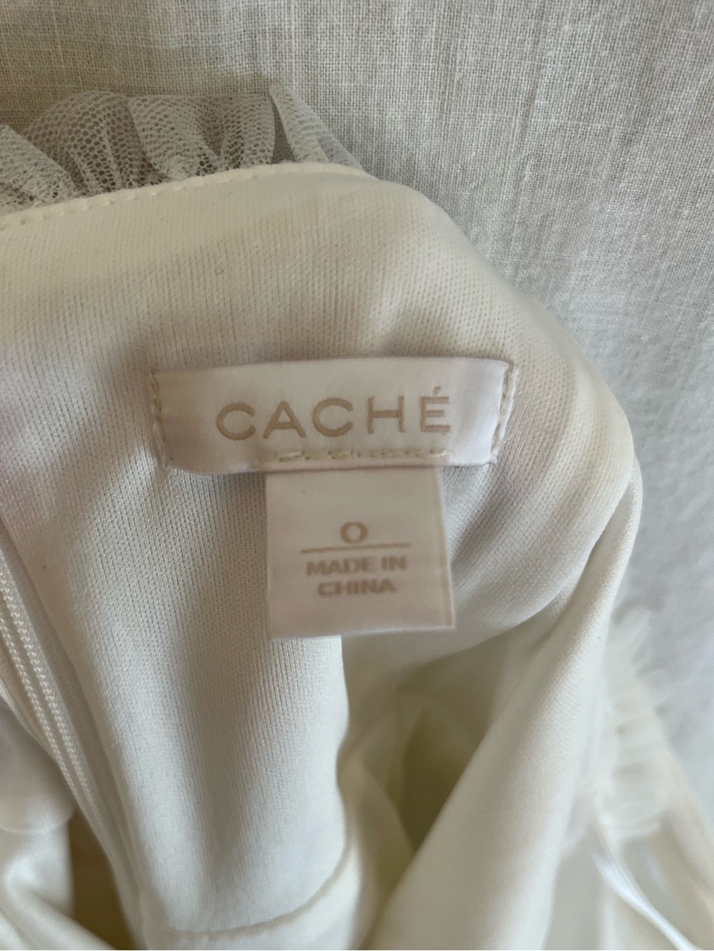 Cache White Fringe Mini Dress with Spaghetti Straps - Picture 4 of 5
